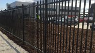 2.4m X 2.4m SHS 65mm Tube Black Garrison Garden Fence Panels Security Spear Top Tubular Steel Fencing