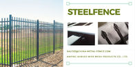 2.4m X 2.4m SHS 65mm Tube Black Garrison Garden Fence Panels Security Spear Top Tubular Steel Fencing